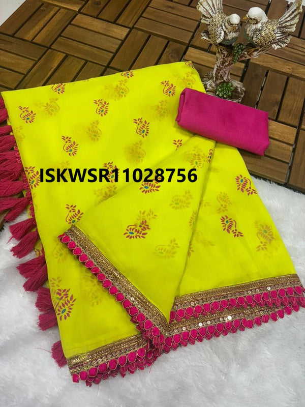 Printed Georgette Saree With Silk Blouse-ISKWSR11028756