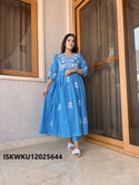 Embroidered Cotton Flared Kurti With Pant-ISKWKU12025644