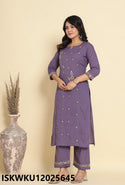 Embroidered Cotton Kurti With Pant-ISKWKU12025645