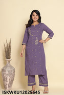 Embroidered Cotton Kurti With Pant-ISKWKU12025645