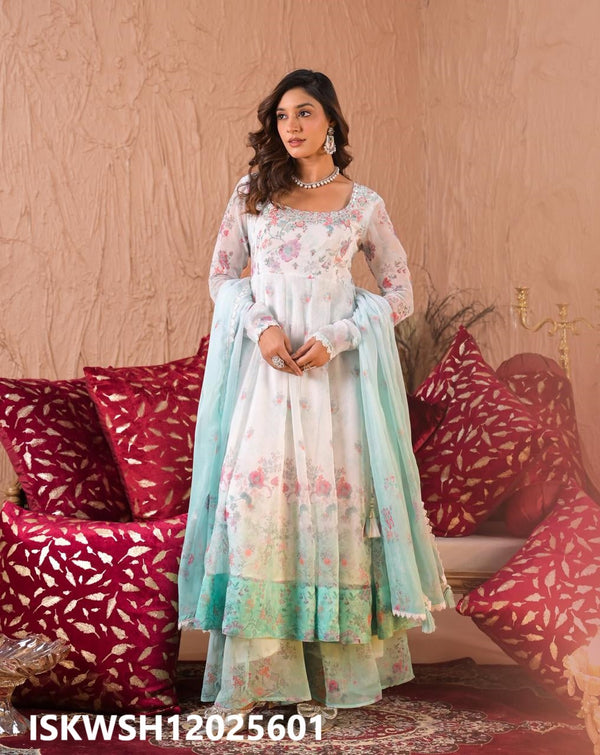 Ombre Shimmer Anarkali Kurti With Sharara And Dupatta-ISKWSH12025601