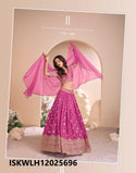 Embroidered Viscose Jacquard Silk Lehenga With Silk Blouse And Dupatta-ISKWLH12025696