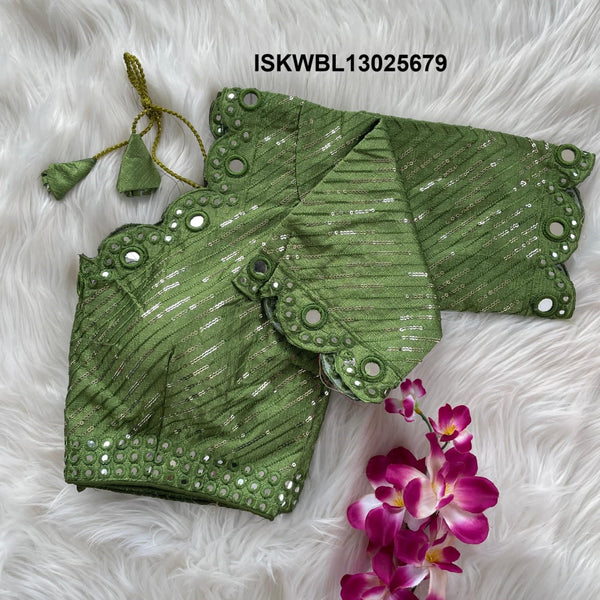 Embroidered Silk Blouse-ISKWBL13025679