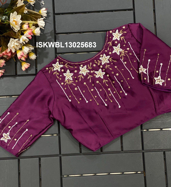 Embroidered Silk Blouse-ISKWBL13025683