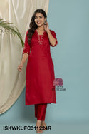 Embroidered Cotton Silk Kurti With Pant-ISKWKUFC311224R