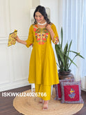 Embroidered Cotton Kurti With Palazzo-ISKWKU24026766