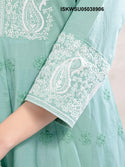 Embroidered Cotton Anarkali Kurti With Pant And Dupatta-ISKWSU05038906