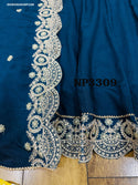 Embroidered Chinon Silk Gown With Dupatta-ISKWGN2403NP3309