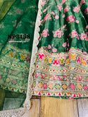 Digital Printed Tissue Organza Anarkali Kurti With Silk Pant And Dupatta-ISKWSU2403NP3158