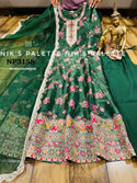 Digital Printed Tissue Organza Anarkali Kurti With Silk Pant And Dupatta-ISKWSU2403NP3158