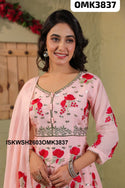 Embroidered Malmal Peplum Kurti With Sharara And Dupatta-ISKWSH2603OMK3837