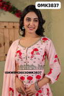 Embroidered Malmal Peplum Kurti With Sharara And Dupatta-ISKWSH2603OMK3837