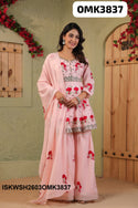 Embroidered Malmal Peplum Kurti With Sharara And Dupatta-ISKWSH2603OMK3837