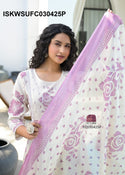 Printed Cotton Kurti With Pant And Dupatta-ISKWSUFC030425P/FC030425B