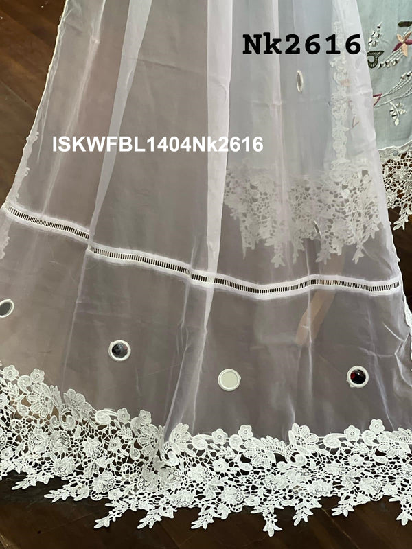 Embroidered Maslin Kurti With Shantoon Bottom And Onbre Dyed Organza Dupatta-ISKWFBL1404Nk2616