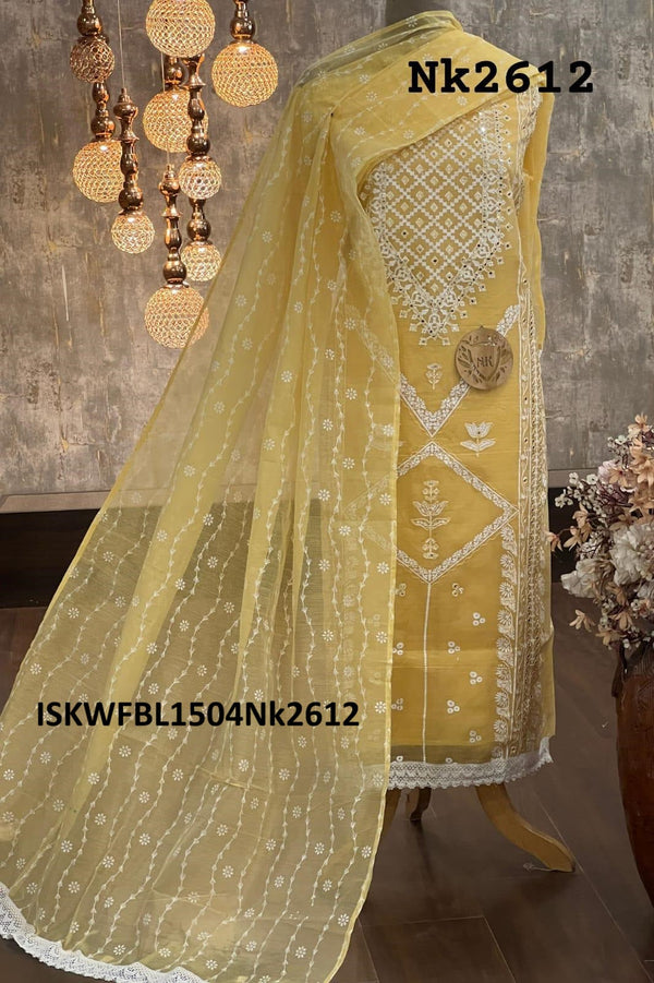 Embroidered Kota Kurti With Rayon Bottom And Dupatta-ISKWFBL1504Nk2612