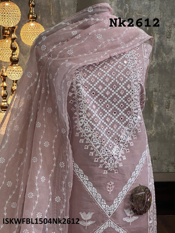 Embroidered Kota Kurti With Rayon Bottom And Dupatta-ISKWFBL1504Nk2612