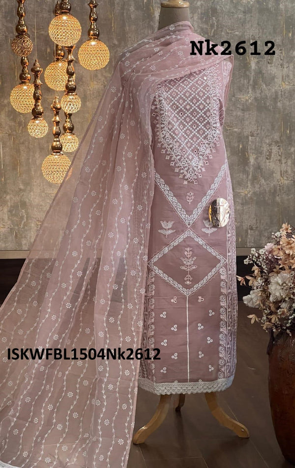Embroidered Kota Kurti With Rayon Bottom And Dupatta-ISKWFBL1504Nk2612