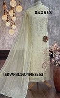 Embroidered Chanderi Kurti With Shantoon Bottom And Dupatta-ISKWFBL1604Nk2553