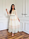 Block Printed Malmal Cotton Dress-ISKWDR2104k1665