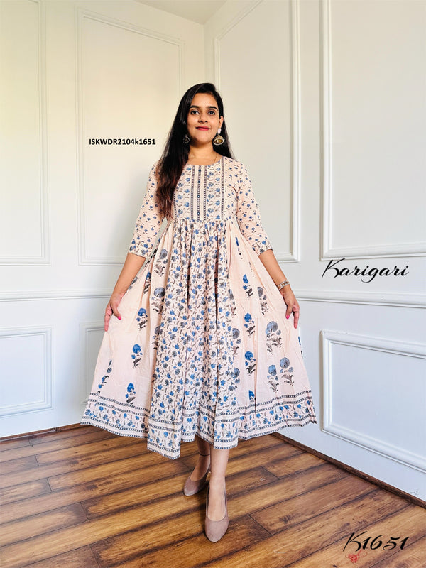 Printed Cotton Dress-ISKWDR2104k1651
