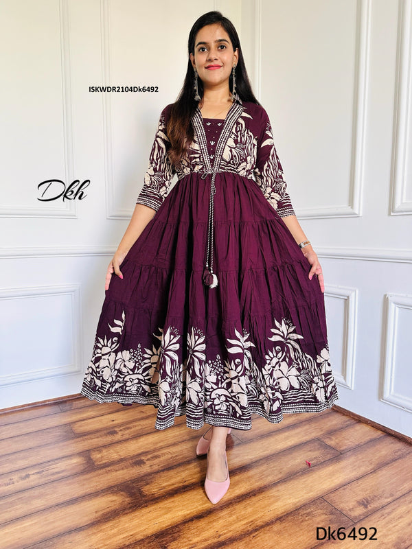 Printed Cotton Dress-ISKWDR2104Dk6492