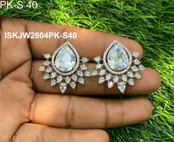 Kundan Earrings-ISKJW2804PK-S40