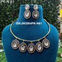 Pure Copper Kundan Jewelry Set-ISKJW2904PK-N61
