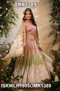 Embroidered Malmal Lehenga With Blouse And Dupatta-ISKWLH1905OMK1389