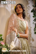 Embroidered Malmal Lehenga With Blouse And Dupatta-ISKWLH1905OMK1389