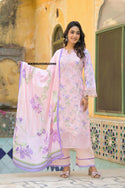 Printed Cotton Kurti With Pant And Dupatta-ISKWSU050822990