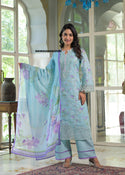 Printed Cotton Kurti With Pant And Dupatta-ISKWSU050822990
