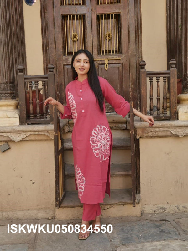 Printed Cotton Kurti With Pant-ISKWKU050834550