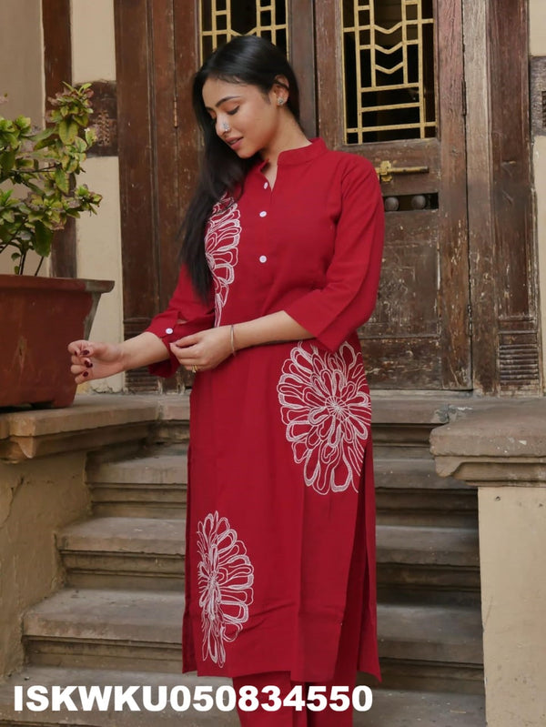 Printed Cotton Kurti With Pant-ISKWKU050834550