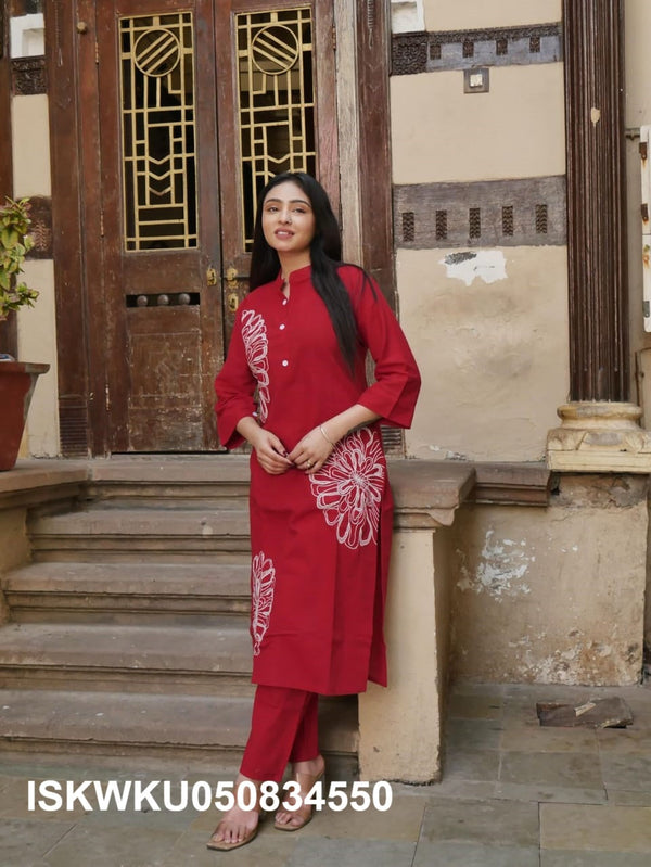 Printed Cotton Kurti With Pant-ISKWKU050834550