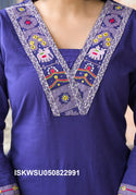 Embroidered Cotton Kurti With Pant And Kota Dupatta-ISKWSU050822991