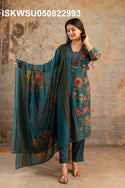Printed Cotton Kurti With Pant And Dupatta-ISKWSU050822993