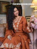 Embroidered Cotton Kurti With Pant And Dupatta-ISKWSU050822994