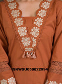 Embroidered Cotton Kurti With Pant And Dupatta-ISKWSU050822994