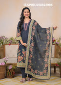 Printed Cotton Kurti With Pant And Dupatta-ISKWSU050822995