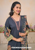 Printed Cotton Kurti With Pant And Dupatta-ISKWSU050822995