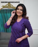 Embroidered Cotton Kurti With Pant-ISKWKU050834522