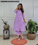 Embroidered Cotton Kurti With Pant-ISKWKU050834522