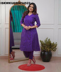Embroidered Cotton Kurti With Pant-ISKWKU050834522