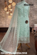 Embroidered Crochet Net Kurti With Silk Bottom And Dupatta-ISKWFBL0608Nk2958