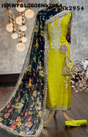 Embroidered Shimmer Tissue Kurti With Upada Silk Bottom And Digital Printed Organza Dupatta-ISKWFBL0608Nk2954