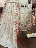 Embroidered Upada Silk Kurti With Shantoon Bottom And Chinon Dupatta-ISKWFBL0608Nk3012