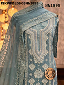 Embroidered Georgette Kurti With Shantoon Bottom And Chiffon Dupatta-ISKWFBL0608Nk1895