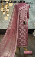 Embroidered Georgette Kurti With Shantoon Bottom And Chiffon Dupatta-ISKWFBL0608Nk1895