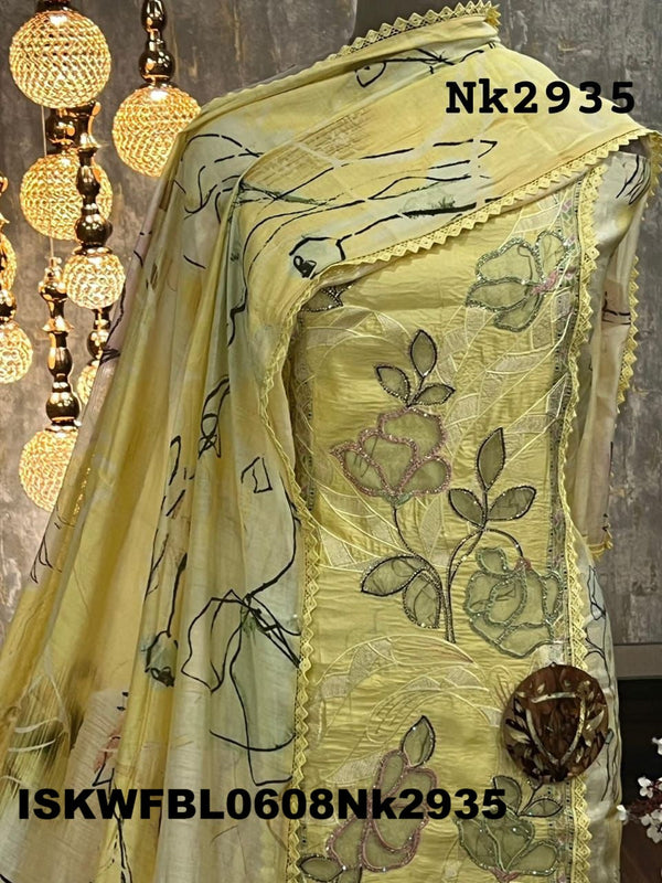 Digital Printed Maslin Kurti With Shantoon Bottom And Dupatta-ISKWFBL0608Nk2935